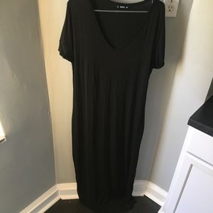 Shein black maxi dress with pockets